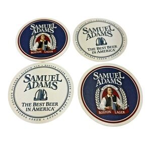 Samuel Adams Beer Coasters Boston Lager Barware Drink Coasters Set‎ of 4